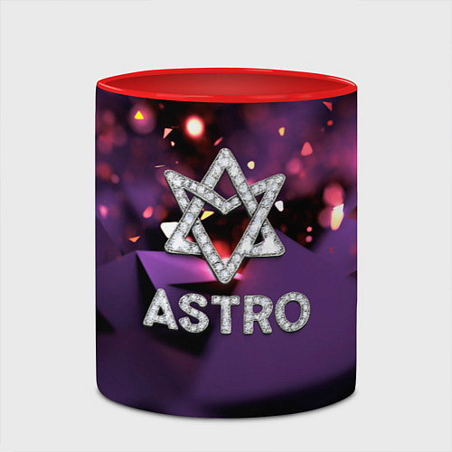 Кружка цветная Astro логотип группы из кристаллов / 3D-Белый + красный – фото 2