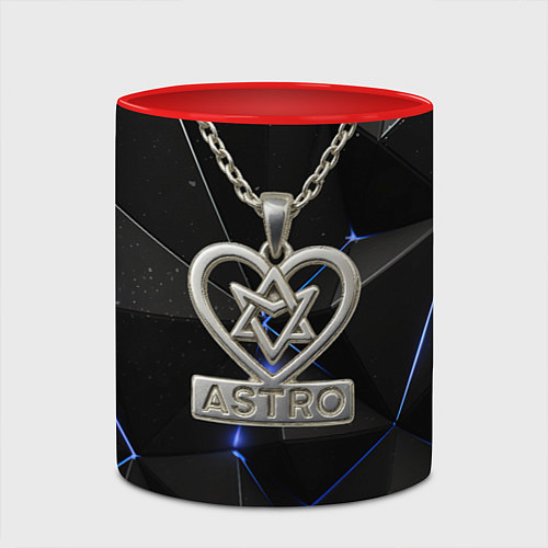 Кружка цветная Astro логотип с цепочкой / 3D-Белый + красный – фото 2