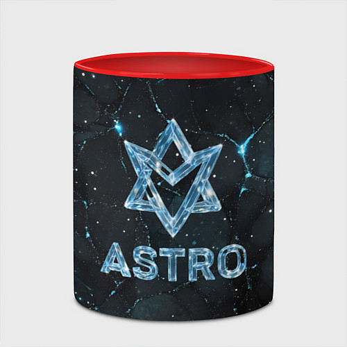 Кружка цветная Astro логотип из синего стекла / 3D-Белый + красный – фото 2