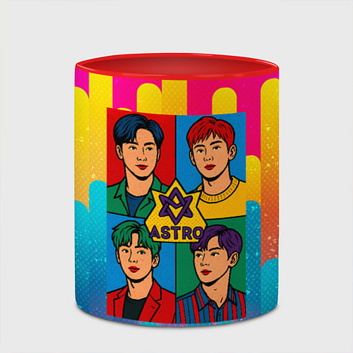 Кружка цветная Astro разноцветный комикс / 3D-Белый + красный – фото 2