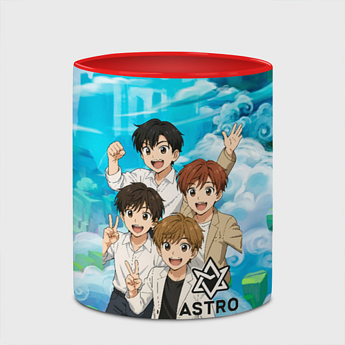 Кружка цветная Astro в аниме стиле / 3D-Белый + красный – фото 2