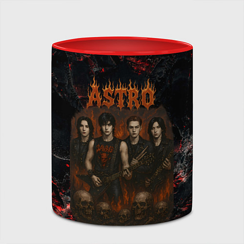 Кружка цветная Astro в стиле хэви-метал / 3D-Белый + красный – фото 2