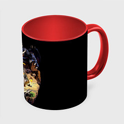 Кружка 3D Черный дракон темницы - Герои Меча и Магии 3, цвет: 3D-белый + красный