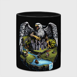 Кружка 3D Королевский грифон замка - Герои Меча и Магии 3, цвет: 3D-белый + черный — фото 2