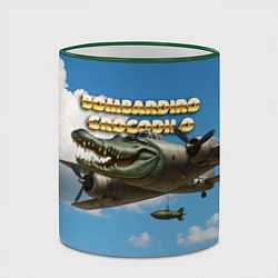 Кружка 3D Bombardino Crocodillo мем, цвет: 3D-зеленый кант — фото 2