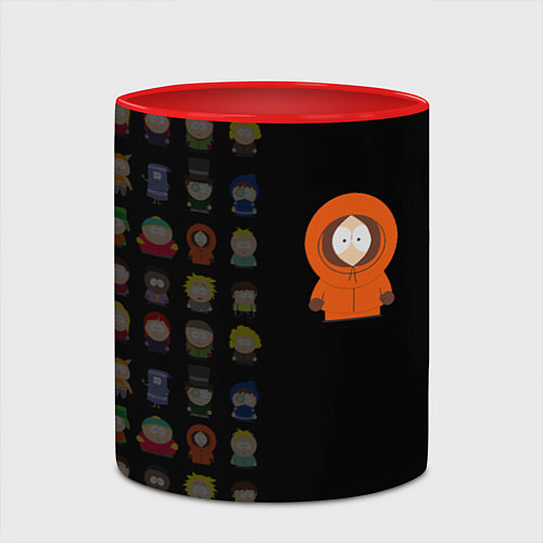 Кружка цветная Южного парка Кенни / 3D-Белый + красный – фото 2