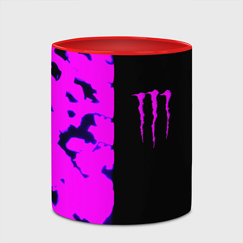 Кружка цветная Monster energy neon camo / 3D-Белый + красный – фото 2