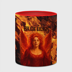 Кружка 3D Билли Айлиш из огня, цвет: 3D-белый + красный — фото 2