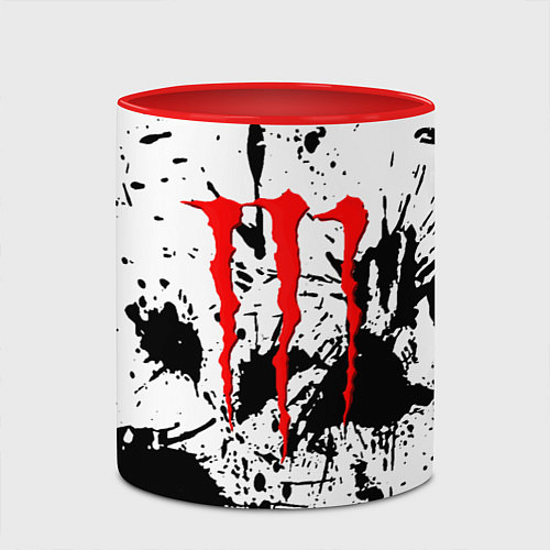 Кружка цветная Monster energy краски / 3D-Белый + красный – фото 2