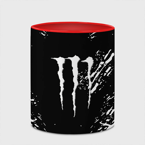 Кружка цветная Monster energy white splash / 3D-Белый + красный – фото 2