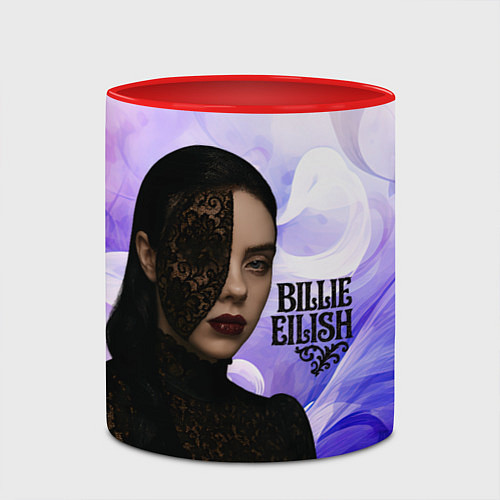 Кружка цветная Готический стиль Билли Айлиш / 3D-Белый + красный – фото 2