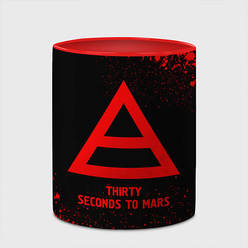 Кружка цветная Thirty Seconds to Mars - red gradient / 3D-Белый + красный – фото 2