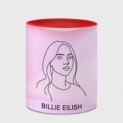 Кружка 3D Билли Айлиш из линии - минимализм, цвет: 3D-белый + красный — фото 2