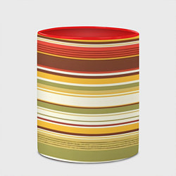 Кружка 3D Горизонтальные полосы, цвет: 3D-белый + красный — фото 2