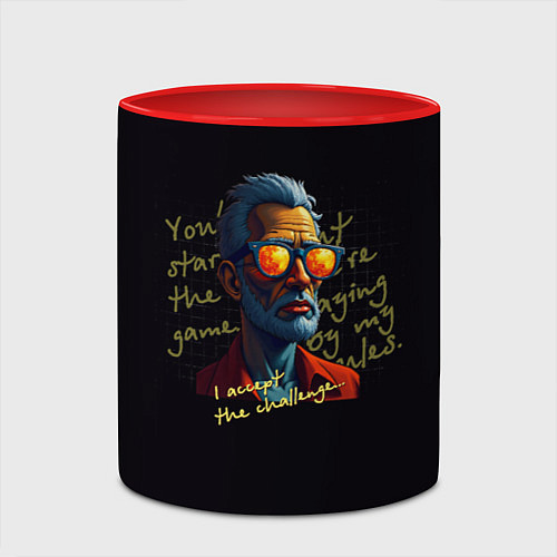 Кружка цветная Мои правила / 3D-Белый + красный – фото 2