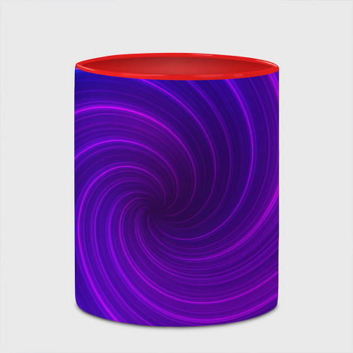 Кружка цветная Фиолетовая спираль / 3D-Белый + красный – фото 2