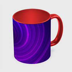 Кружка 3D Фиолетовая спираль, цвет: 3D-белый + красный
