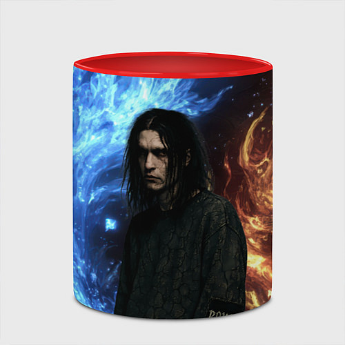 Кружка цветная Bones депрессивный стиль / 3D-Белый + красный – фото 2