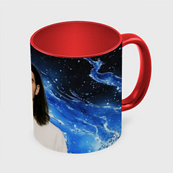 Кружка 3D Bones глаза закрыты, цвет: 3D-белый + красный