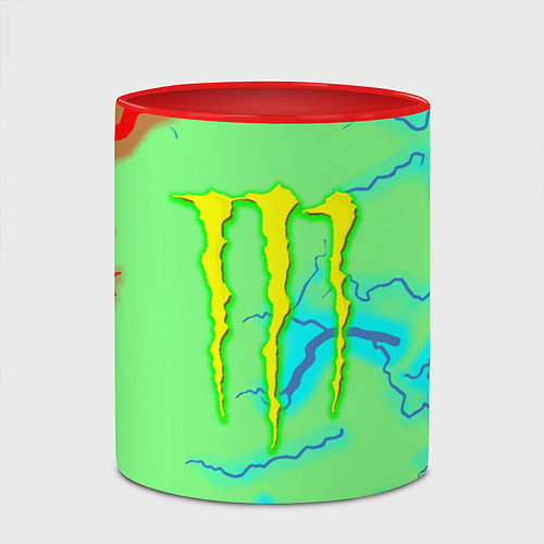 Кружка цветная Monster energy storm electrix / 3D-Белый + красный – фото 2