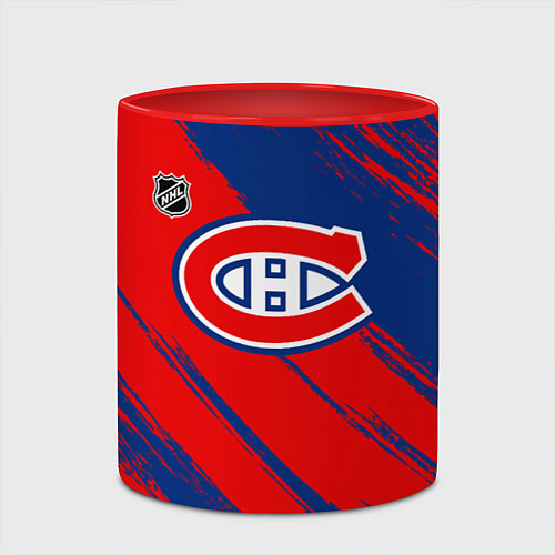 Кружка цветная Монреаль Канадиенс - брызги / 3D-Белый + красный – фото 2