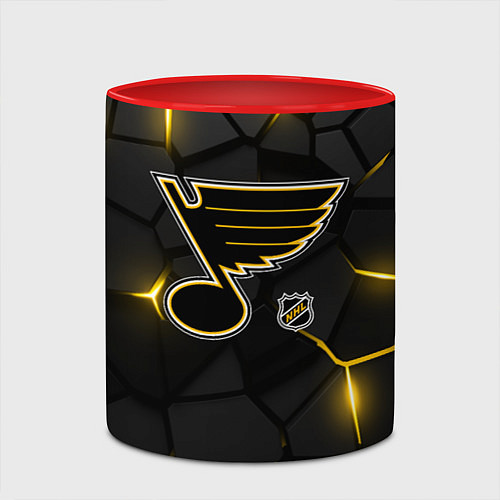 Кружка цветная Сент Луис Блюз - плиты с подсветкой / 3D-Белый + красный – фото 2