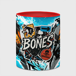 Кружка 3D Bones логотип в стиле стикеров, цвет: 3D-белый + красный — фото 2