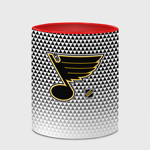 Кружка цветная Сент Луис Блюз - белый градиент / 3D-Белый + красный – фото 2