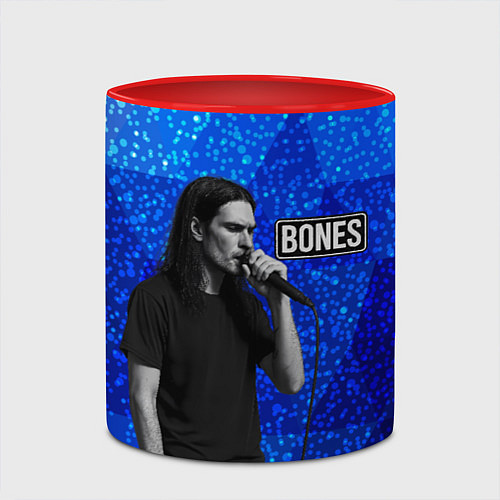Кружка цветная Bones стоит с микрофоном / 3D-Белый + красный – фото 2