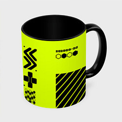 Кружка 3D Кибер текстура - ядовитая, цвет: 3D-белый + черный