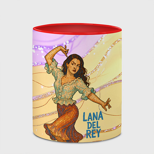 Кружка цветная Lana Del Rey танцует / 3D-Белый + красный – фото 2