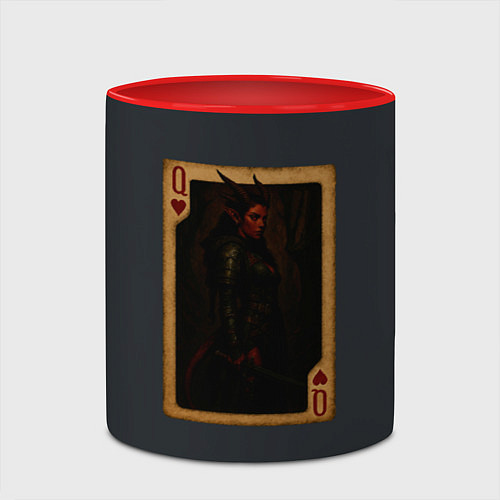 Кружка цветная Каллиста: дама червей / 3D-Белый + красный – фото 2