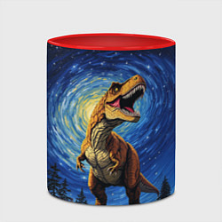 Кружка 3D Тираннозавр Рекс - звездная ночь, цвет: 3D-белый + красный — фото 2