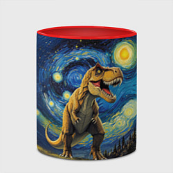 Кружка 3D Звездная ночь - Тираннозавр, цвет: 3D-белый + красный — фото 2