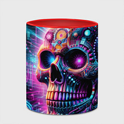 Кружка 3D Neon cyber skull, цвет: 3D-белый + красный — фото 2