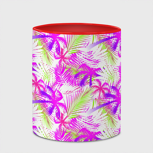 Кружка цветная Palm tree pink / 3D-Белый + красный – фото 2