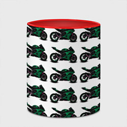 Кружка 3D Motorbike dark green, цвет: 3D-белый + красный — фото 2