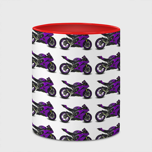 Кружка цветная Motorcycle purple / 3D-Белый + красный – фото 2
