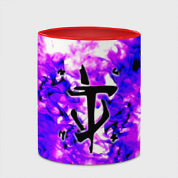 Кружка 3D Doom неоновый огонь лого, цвет: 3D-белый + красный — фото 2