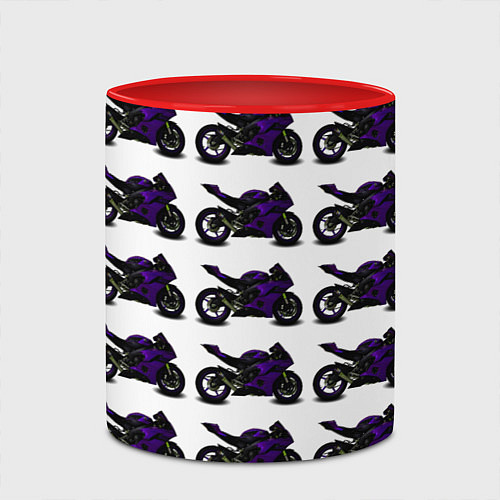 Кружка цветная The motorcycle is dark purple / 3D-Белый + красный – фото 2