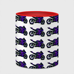 Кружка 3D Motorcycle purple gloss, цвет: 3D-белый + красный — фото 2