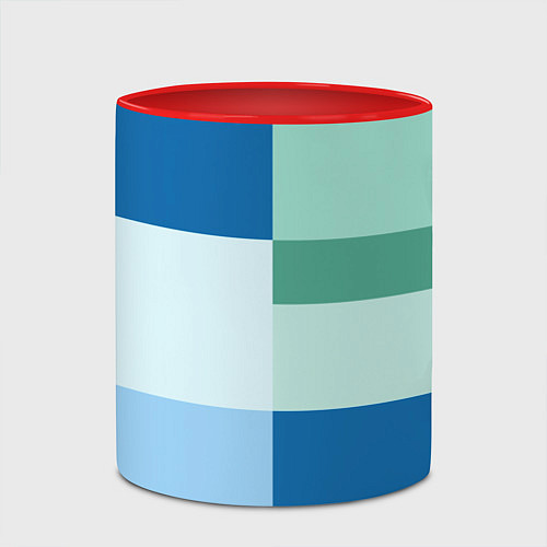 Кружка цветная Мятное небо колор-блок / 3D-Белый + красный – фото 2