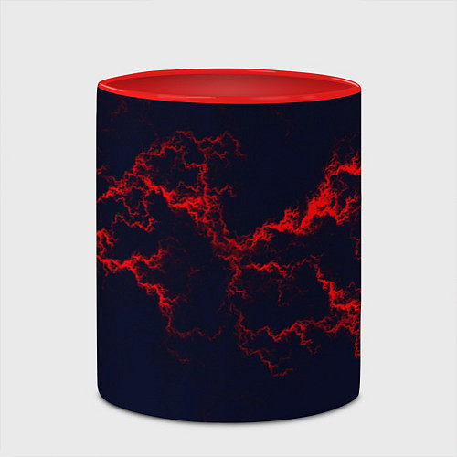 Кружка цветная Lightning red glow / 3D-Белый + красный – фото 2