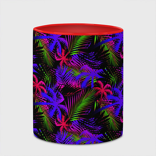 Кружка цветная Palm purple pink / 3D-Белый + красный – фото 2