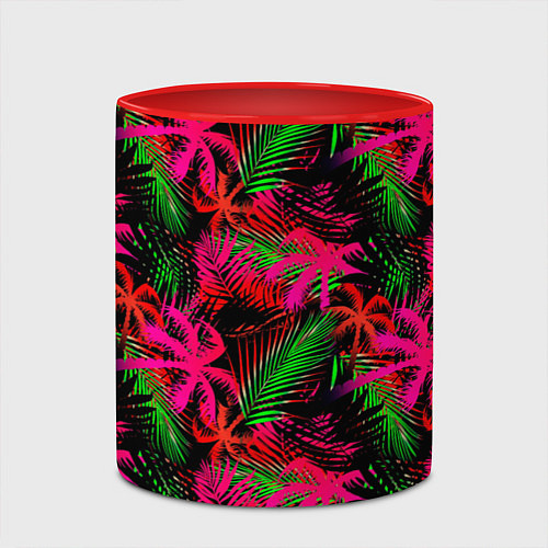 Кружка цветная Palm red pink / 3D-Белый + красный – фото 2