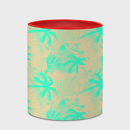 Кружка цветная Palm light blue / 3D-Белый + красный – фото 2