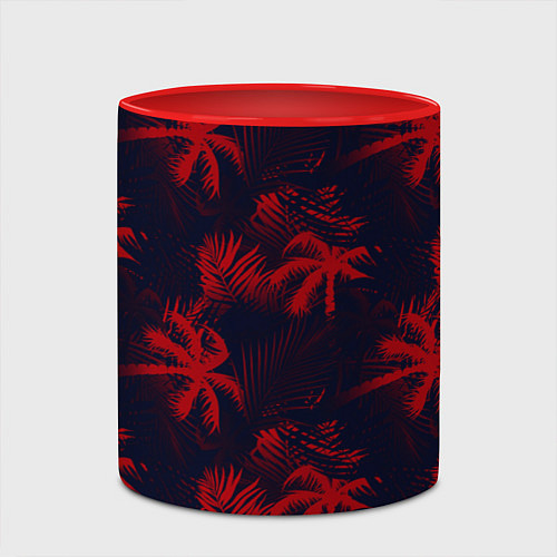 Кружка цветная Palm black red / 3D-Белый + красный – фото 2