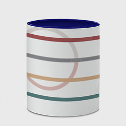 Кружка 3D Stripes and circle, цвет: 3D-белый + синий — фото 2