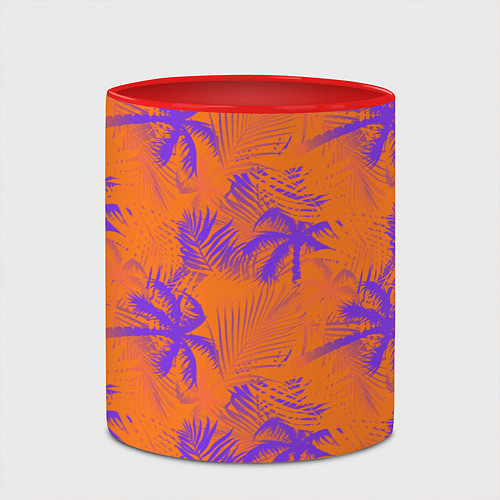 Кружка цветная Palm orange / 3D-Белый + красный – фото 2