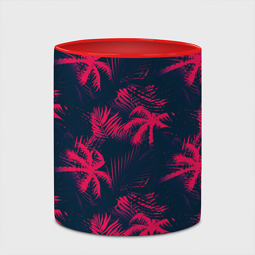 Кружка цветная Palm pink black / 3D-Белый + красный – фото 2